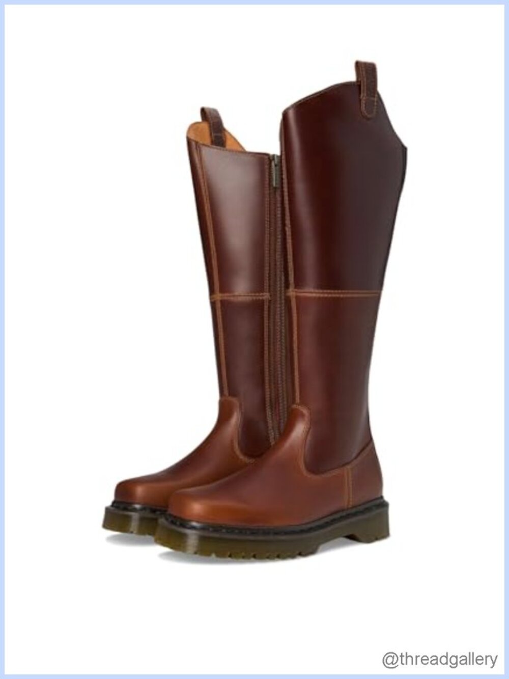 Amaayah Hi Leather Bex Riding Boots Square Toe Knee-High Platform